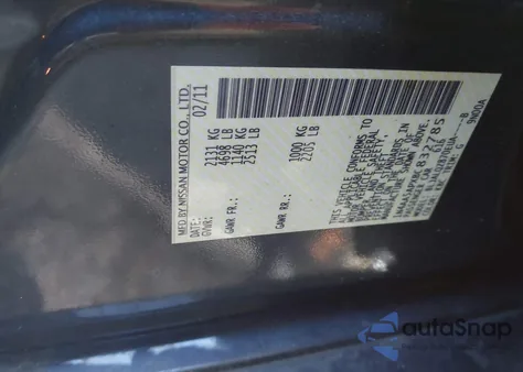 2011 Nissan Maxima 3.5 S из США, поврежденный, VIN 1N4AA5APXBC832785